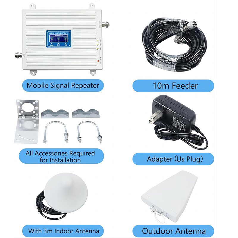 Long Range 5G Mobile Phone Tri Band Signal Network Repeater Signal Booster 2G 3G 4G